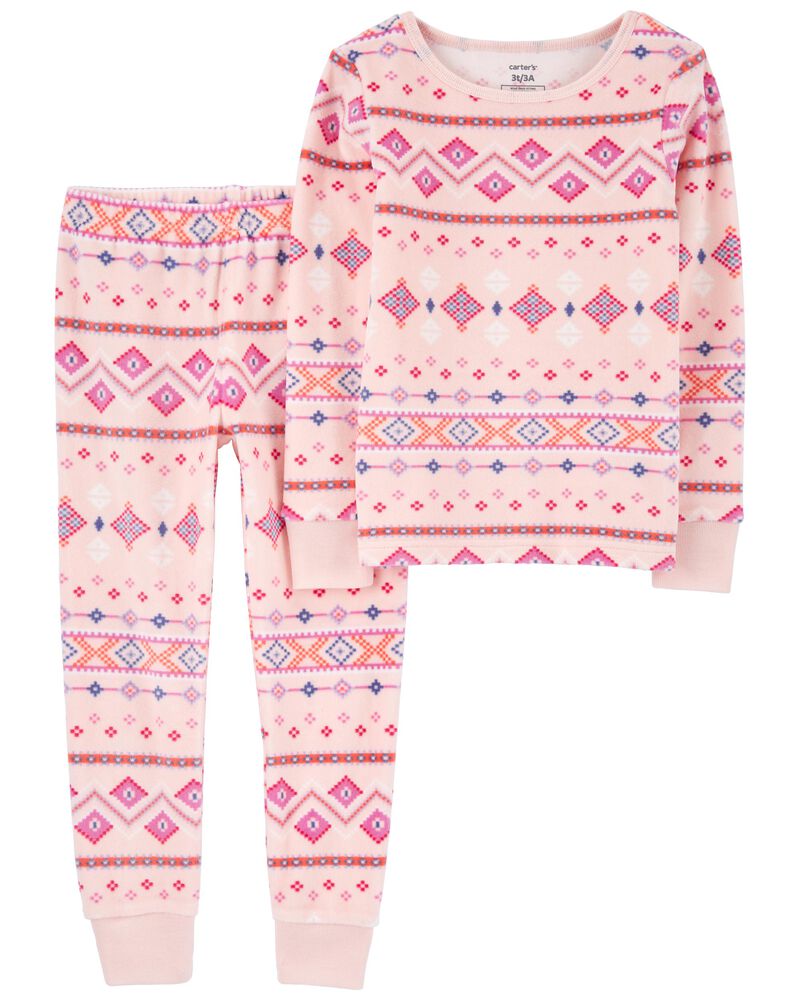 Pyjama 2 Pièces Fair Isle Fuzzy Velboa Carter's - Rose