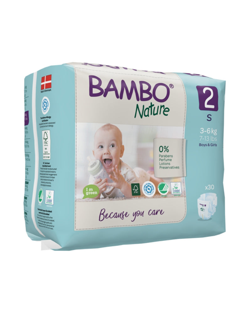 Couches Bambo Nature Taille 2 (3-6kg) 30 unités