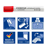 Staedtler Set of 4 Lumocolor® 351 B Chisel Tip Whiteboard Markers