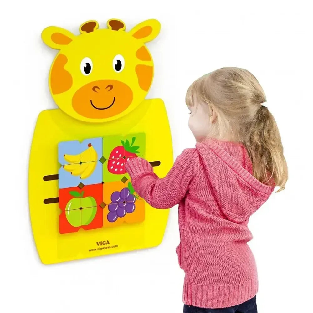 Viga Toys Juguete de Pared Jirafa Montessori de Madera - 18M+