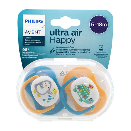 Avent Lot de 2 Sucettes Orthodontiques Ultra Air Animals 6-18m