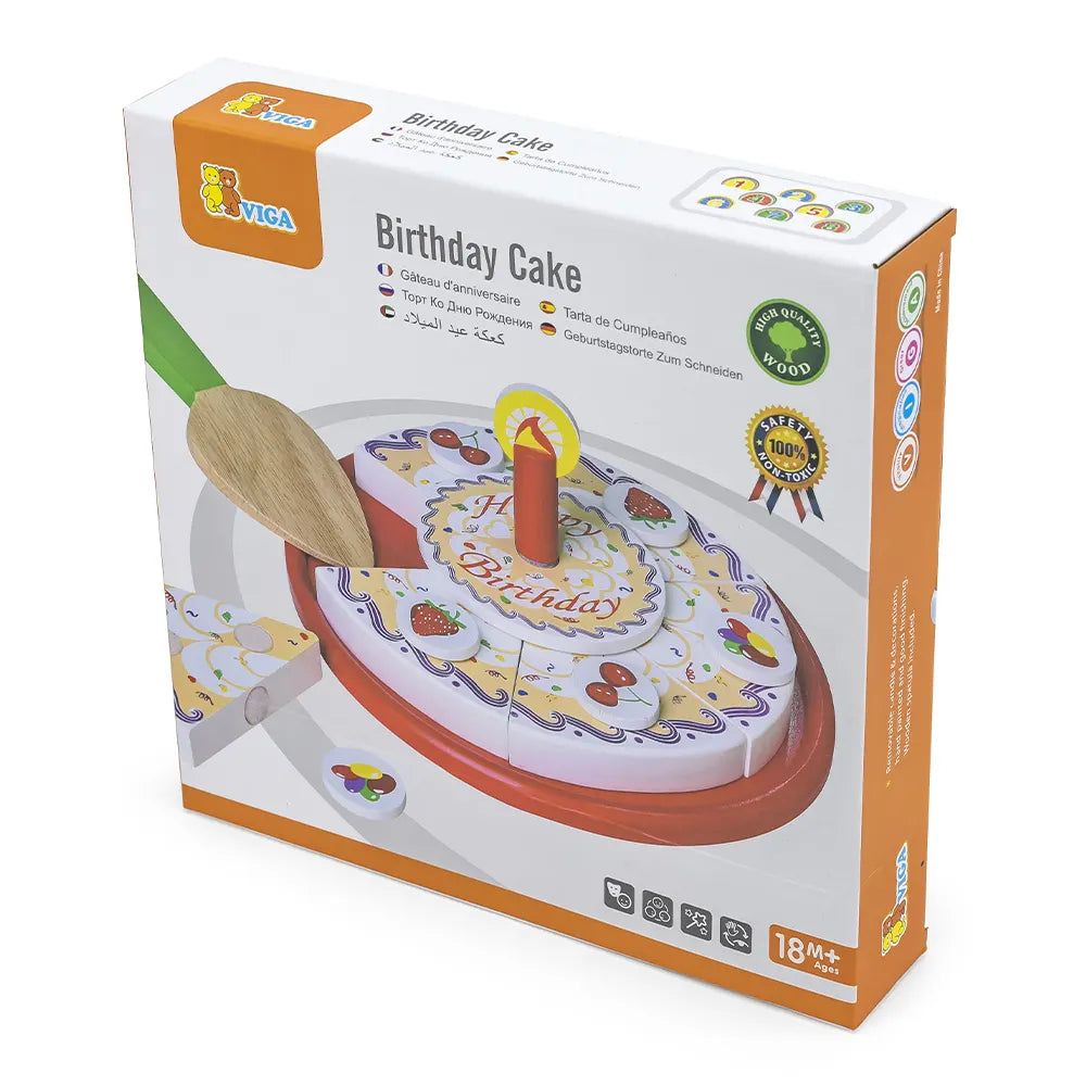 Viga Toys Gâteau d'Anniversaire en Bois 18M+