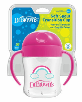 Dr. Brown's Gobelet transition 180ml avec poignées 6M+ - Rose