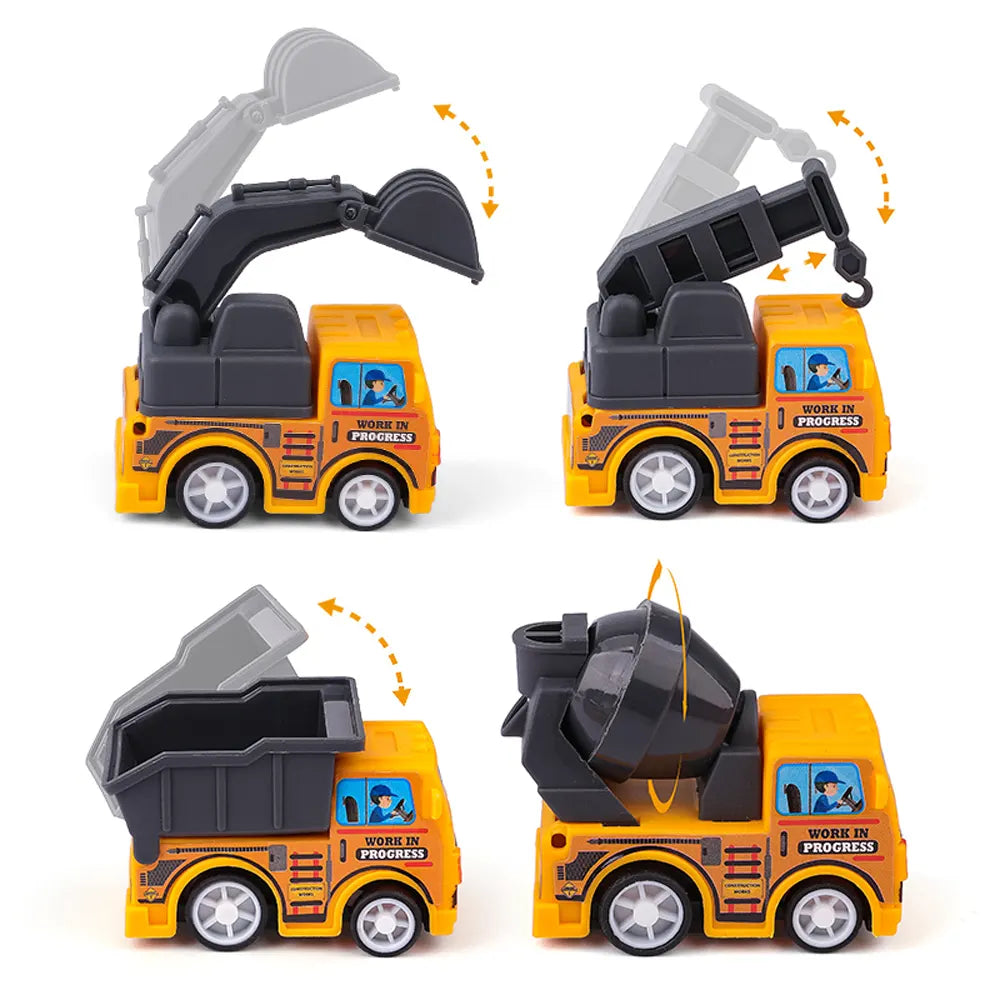 Set of 4 Friction Construction Vehicles - 3Y+