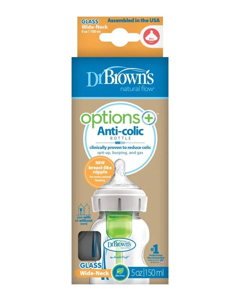 Dr. Brown's Biberon Cole Large en verre - 150ml
