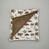 BébéYo Couverture Double Face Maron - Animaux de la Forêt