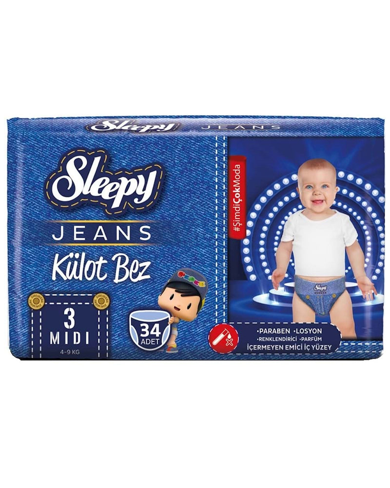 Sleepy Jeans Couches Culottes Midi Taille 3 - (5-10kg) 34 Unités
