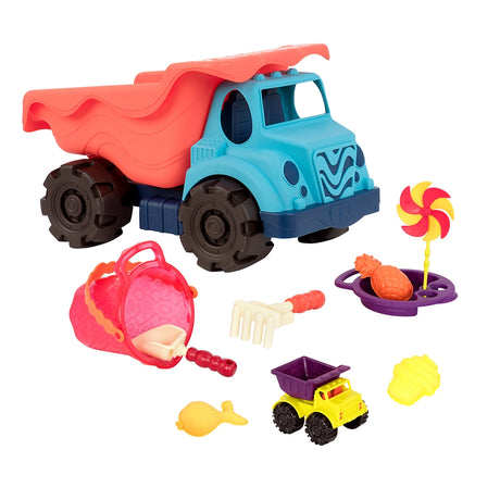 B. Toys Camion à Benne Basculante et Jouets de Plage 18M+ - Rouge