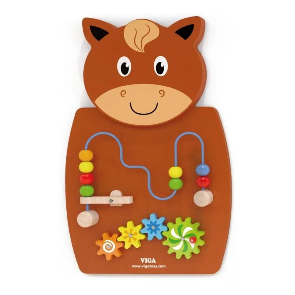 VIGA Toys Juguete de Pared Caballo con Laberinto de Madera - 18M+
