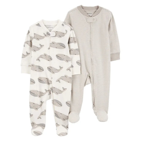 Lot de 2 Grenouillères en Coton Carter's - Gris