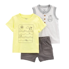 Ensemble 3 Pièces Carter's - Océan Jaune & Gris
