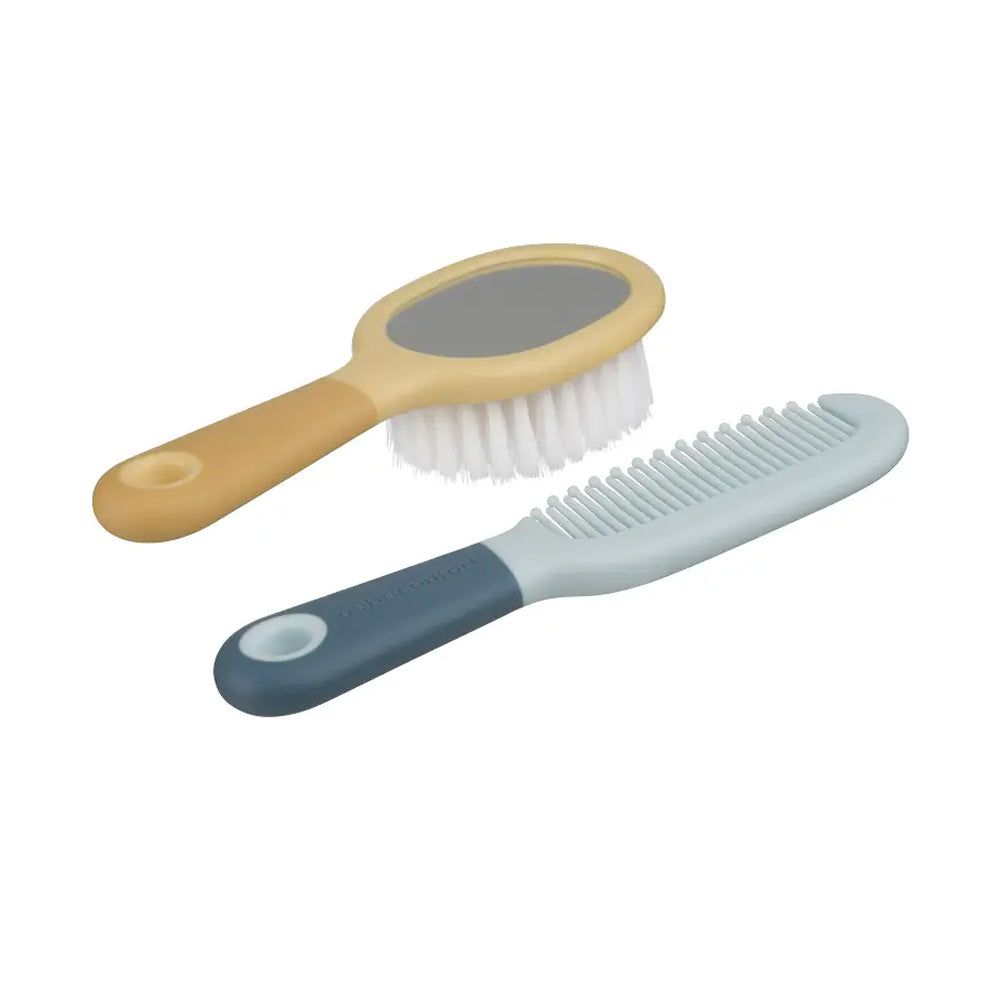 Brosse et Peigne avec Miroir Bleu - Bébé Confort