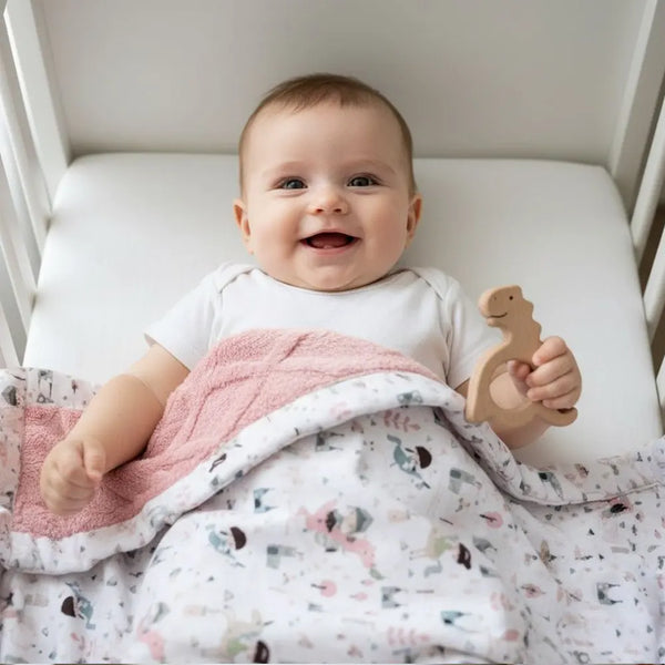 BébéYo Couverture Double Face Rose - Forêt