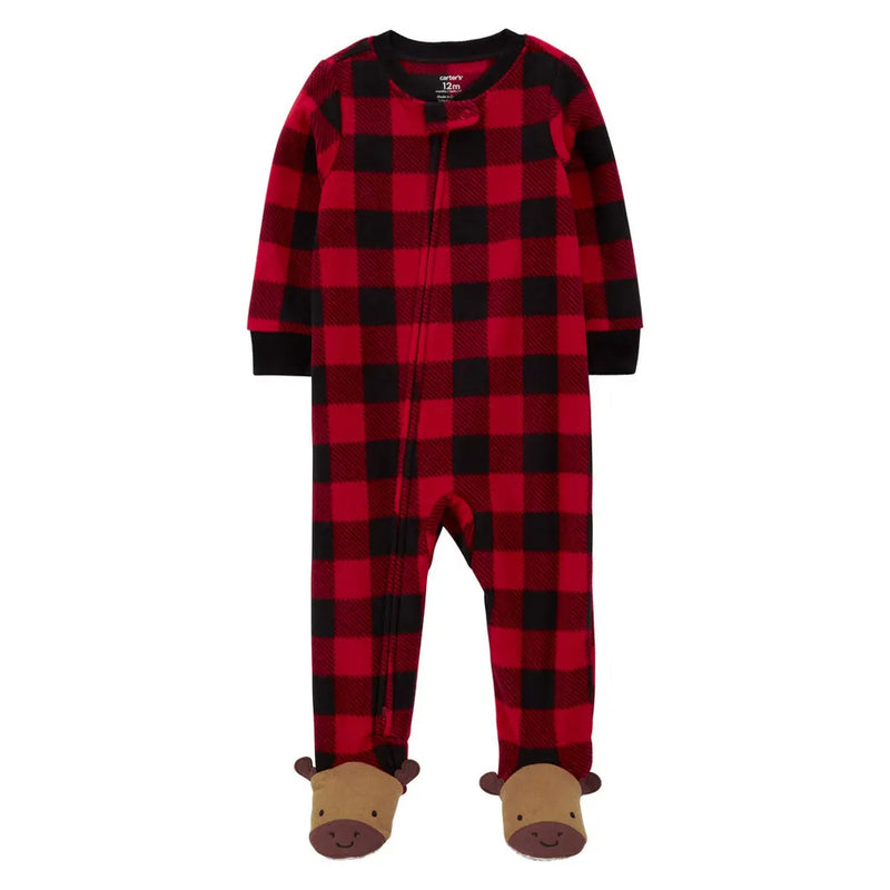 Carter's Plaid Fleece Footed Sleeper - Red & Black