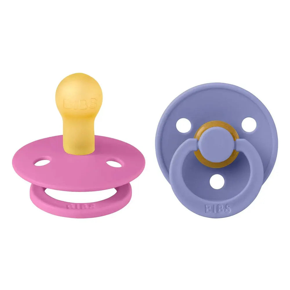 BIBS Lot de 2 Sucettes Rondes – Peri/Bubblegum