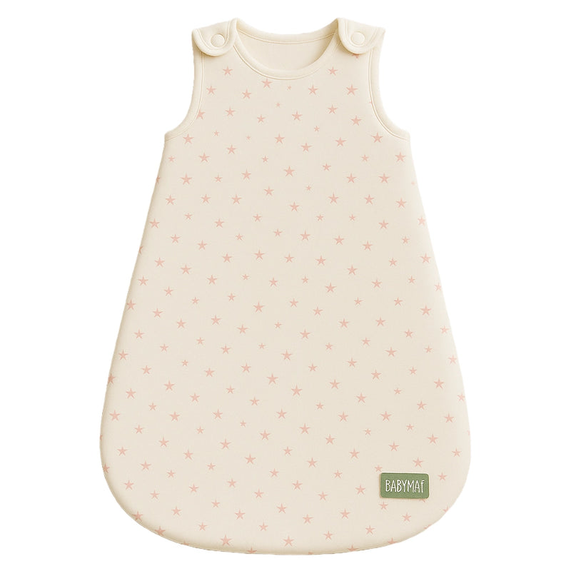 Babymat Mid-Season Sleeping Bag - White with Pink Stars