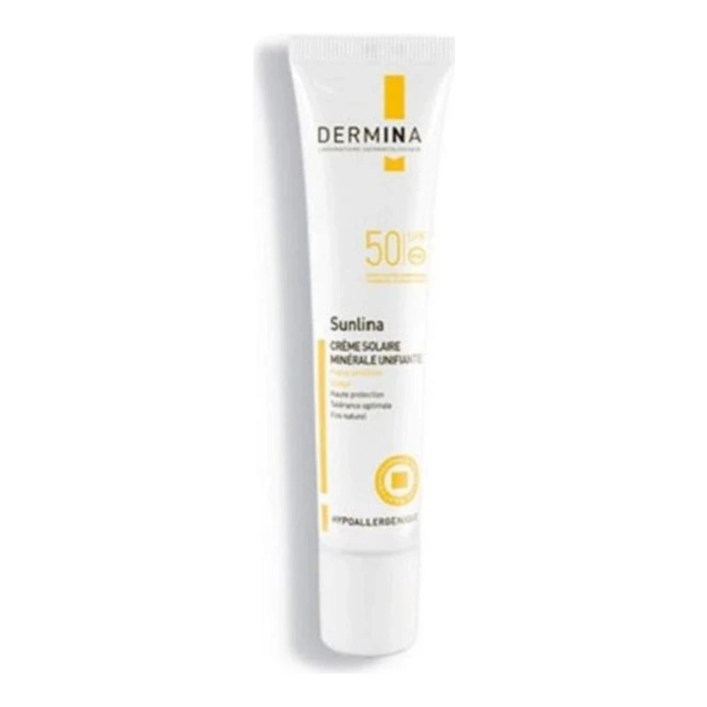 Dermina Sunlina écran minéral unifiant SPF50 peau sèche 40 ml - tube