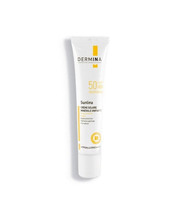 DERMINA SUNLINA Ecran Minérale Unifiante Peau sèche spf50 40ml