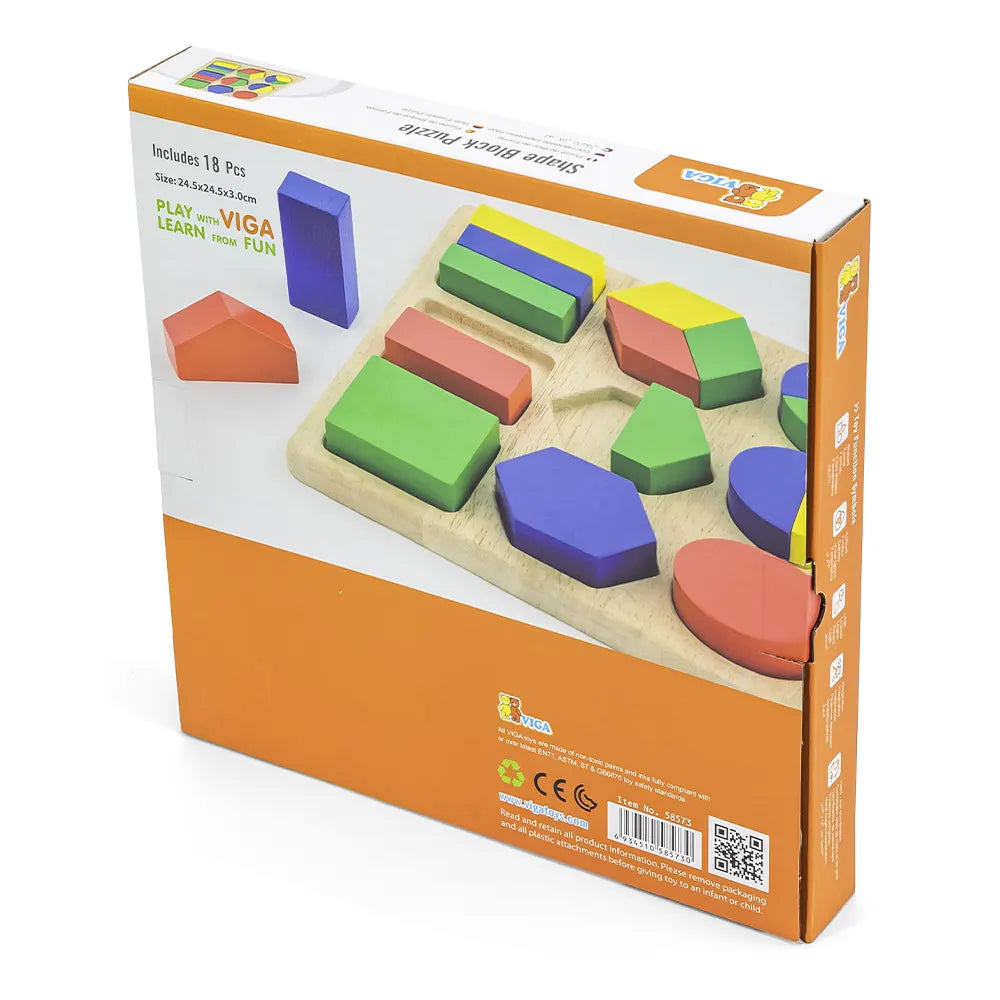 Viga Toys Puzzle de Formes Colorées 12M+