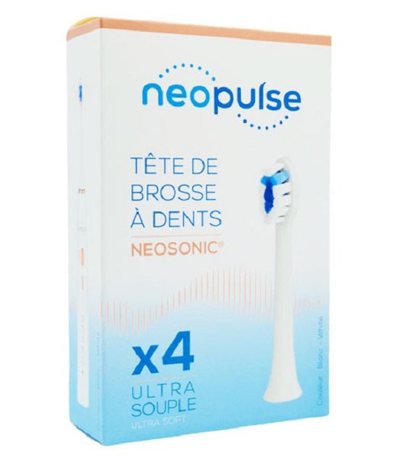NEOPULSE Recambio 4 Cabezales de Cepillo de Dientes Ultra Suave Blanco