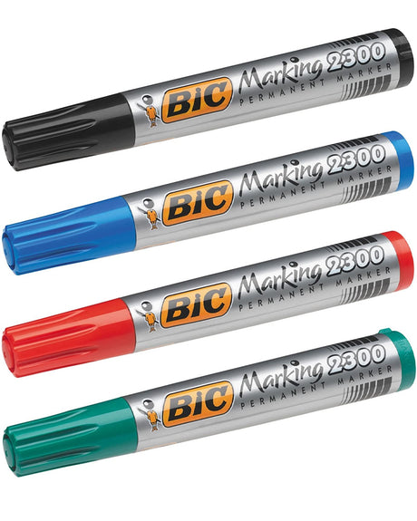 Boite de 4 Marqueurs Permanent 2300 Biseau Bic