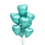 Set de 50 Globos de Corazón Cromados Verdes - 30cm