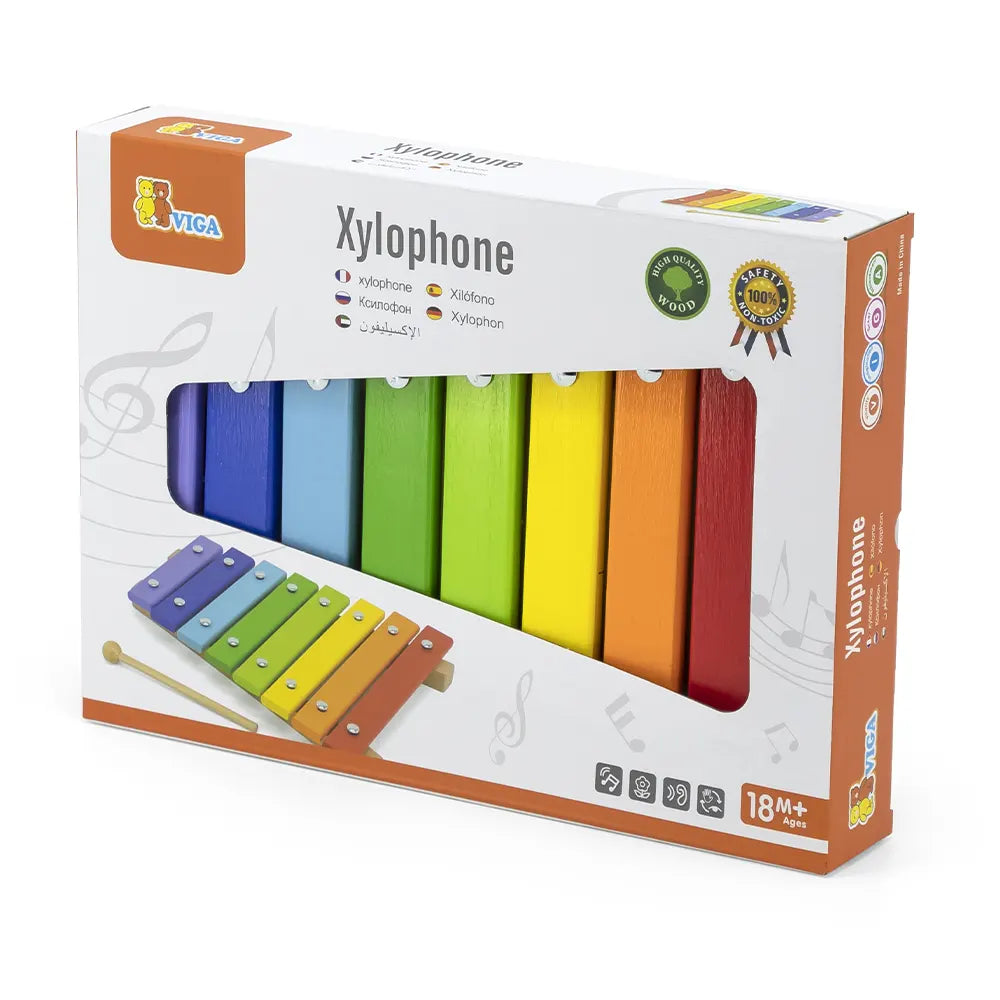 Viga Toys Xylophone Coloré en Bois 18M+