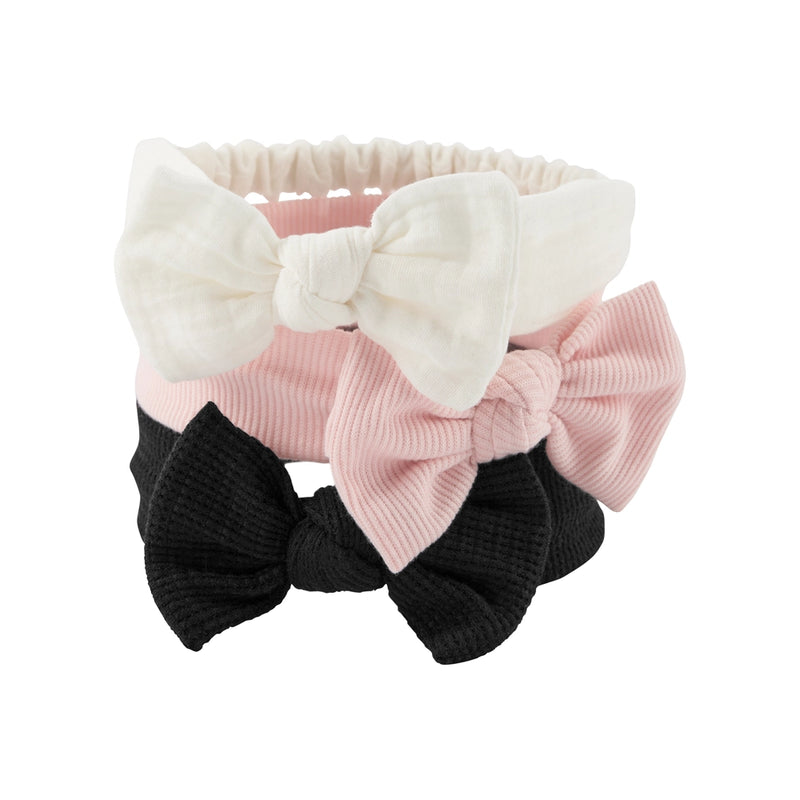 Carter's 3-Pack Headbands - White & Pink & Black
