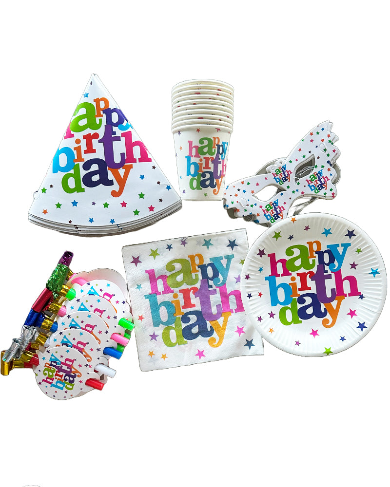 Pack Anniversaire 60 Pièces - Happy Birthday