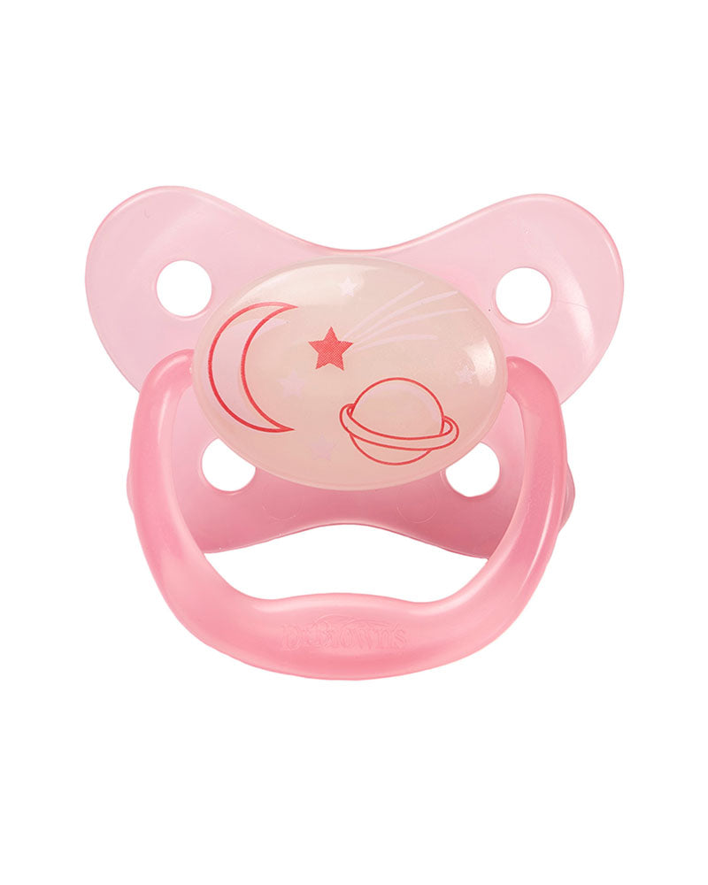 Dr. Brown's Glow in the Dark Stage2 Pacifier 6-18M - Pink