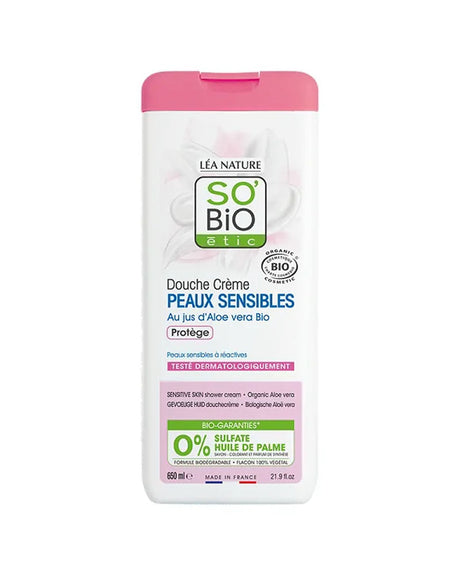 So Bio Douche Crème Peaux Sensibles au Jus d’Aloe Vera 450ml