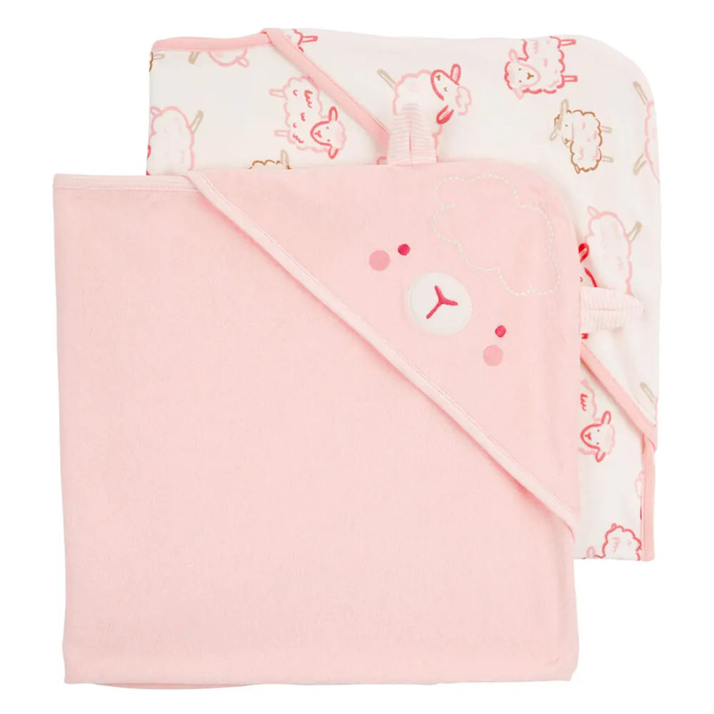 Lot de 2 Serviettes à Capuche Bébé Carter's - Rose & Ivoire