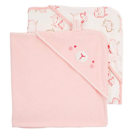 Lot de 2 Serviettes à Capuche Bébé Carter's - Rose & Ivoire