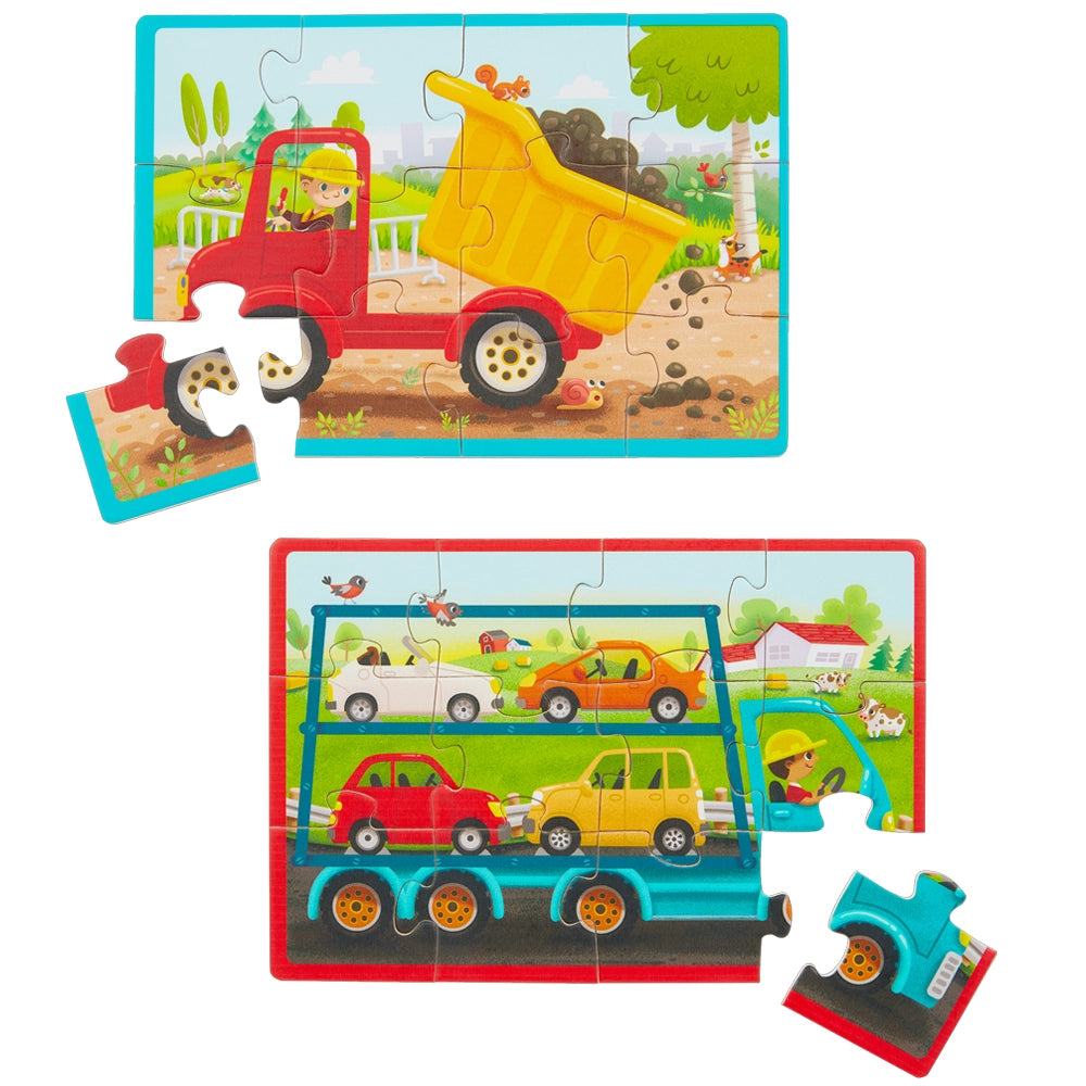 B. Toys Ensemble de Puzzles en Bois Camions 3A+