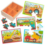 B. Toys Ensemble de Puzzles en Bois Camions 3A+