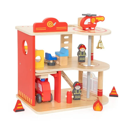 فيغا تويز ثكنة إطفاء خشبية مع إكسسوارات - +3 سنوات