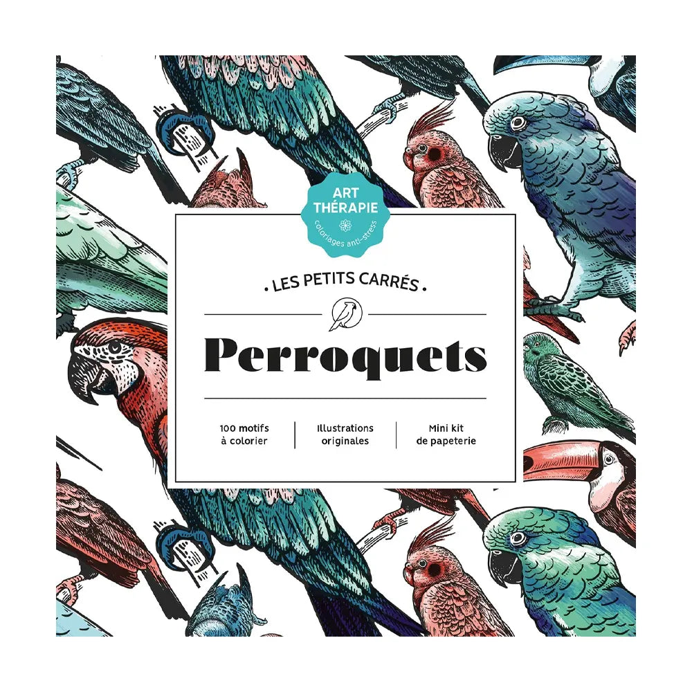 Les Petits Carrés d'Art-thérapie Perroquets