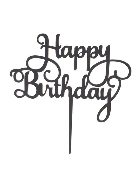 Cake Topper Happy Birthday - Noir