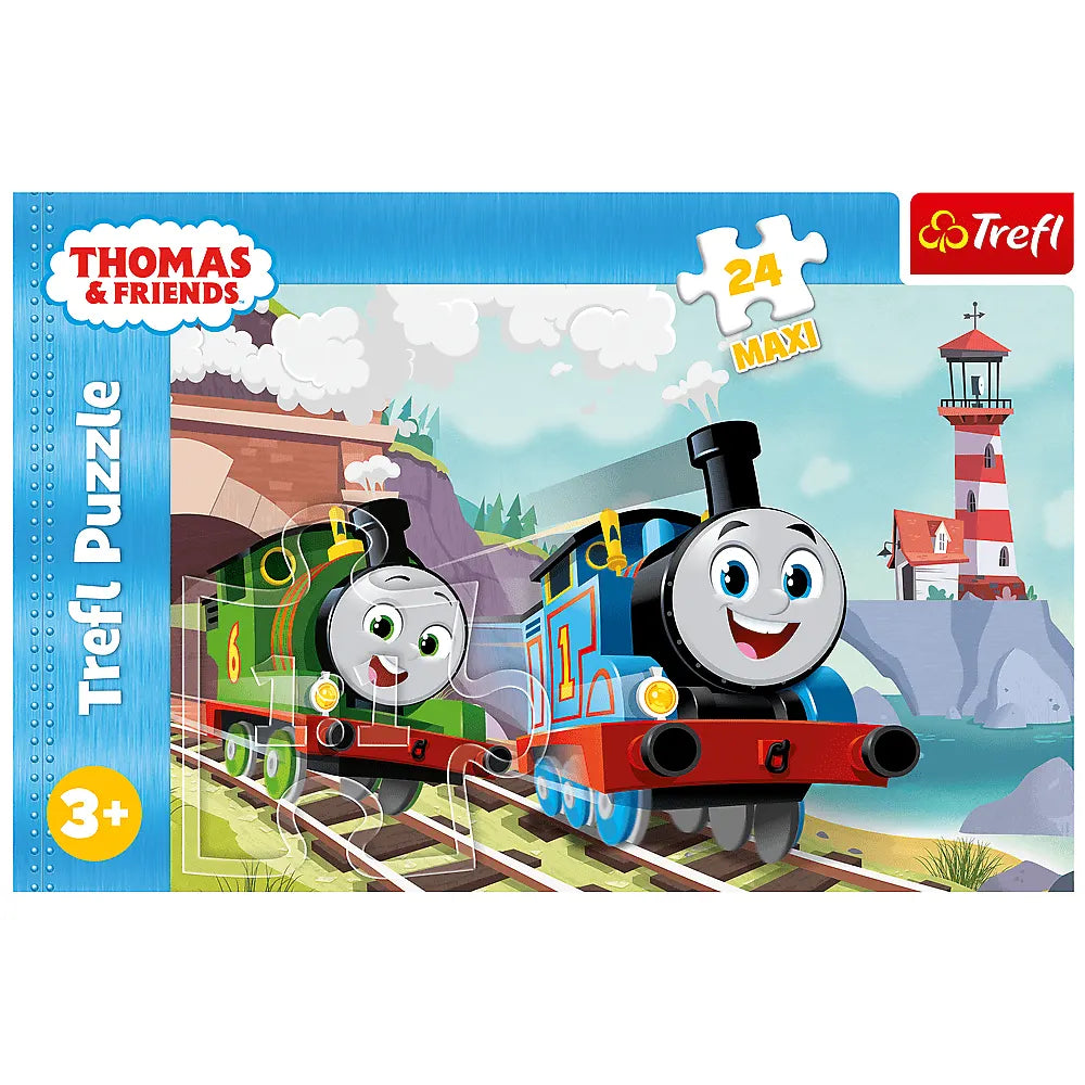 Trefl Puzzle Maxi Thomas et Percy sur les Pistes 24 Pièces - 3A+