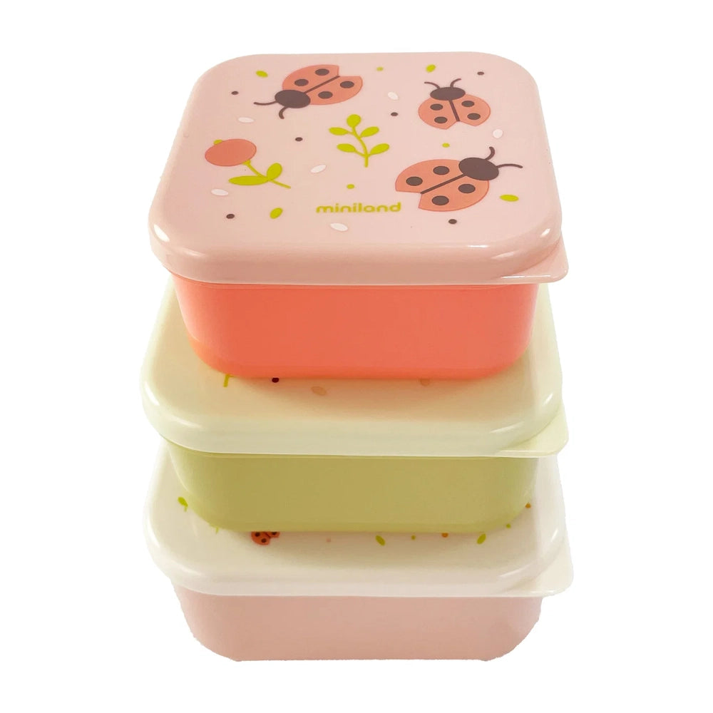 Miniland Ensemble de 3 Boîtes à Goûter - Papillon