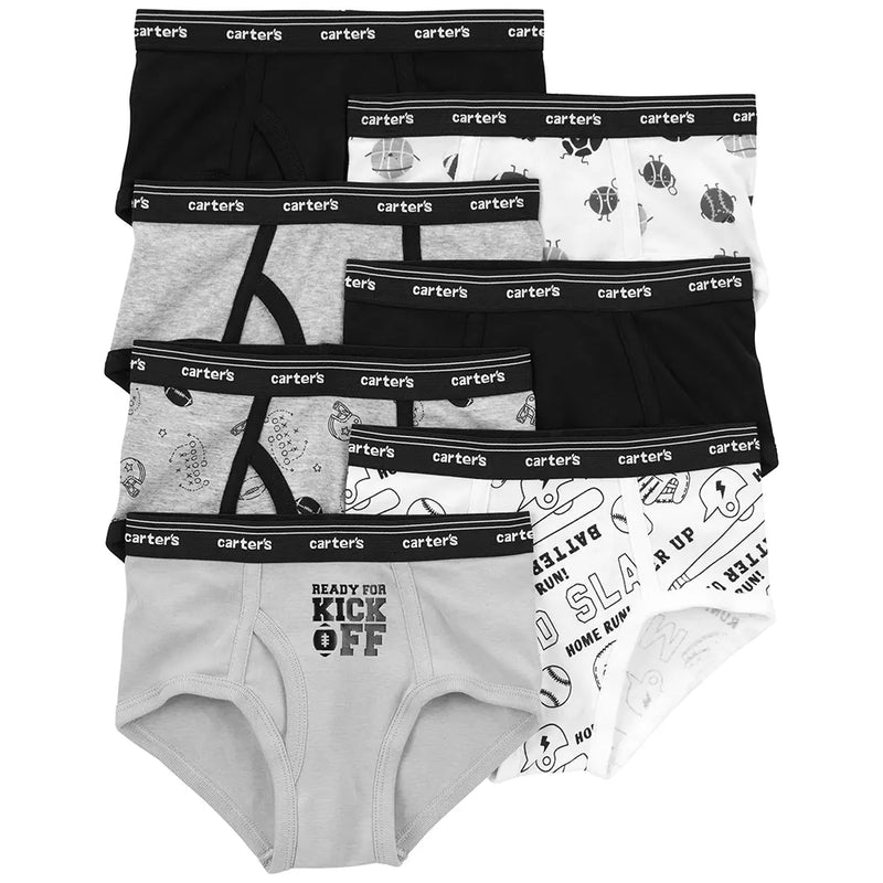 Lot de 7 Slips en Coton Garçon Carter's - Noir Blanc Gris