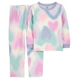 Pyjama 2 pièces enfant motif cœurs teinture spatiale