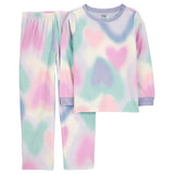 Pyjama 2 pièces enfant motif cœurs teinture spatiale