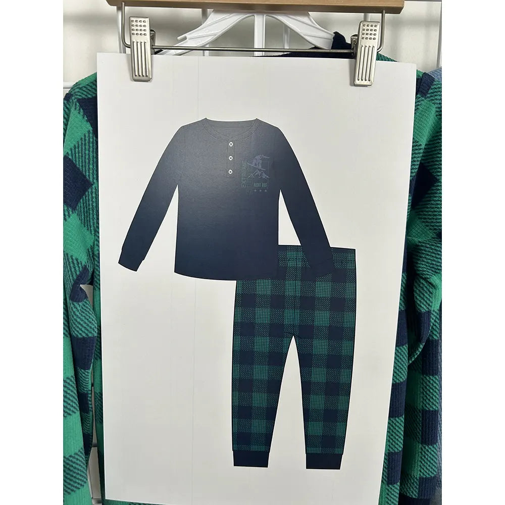 Ensemble pyjama 2 pièces enfant à carreaux