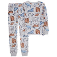 Ensemble pyjama 2 pièces enfant en velours motif forêt