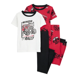 Pyjama 4 pièces camion garçon - 100% Coton