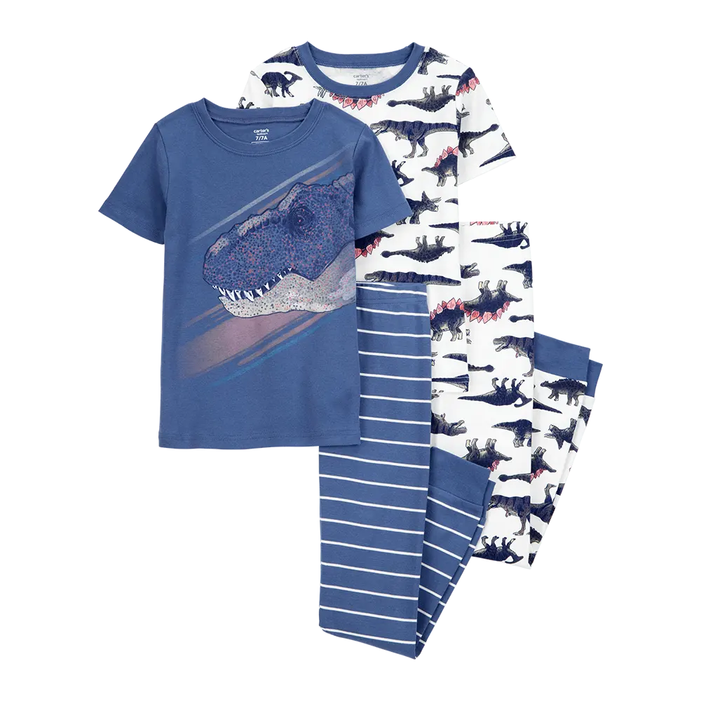 Pyjama 4 pièces dinosaure garçon - Coton