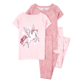 Pyjama 4 pièces licorne fille - 100% Coton