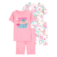Pyjama 4 pièces flamant rose fille - Coton