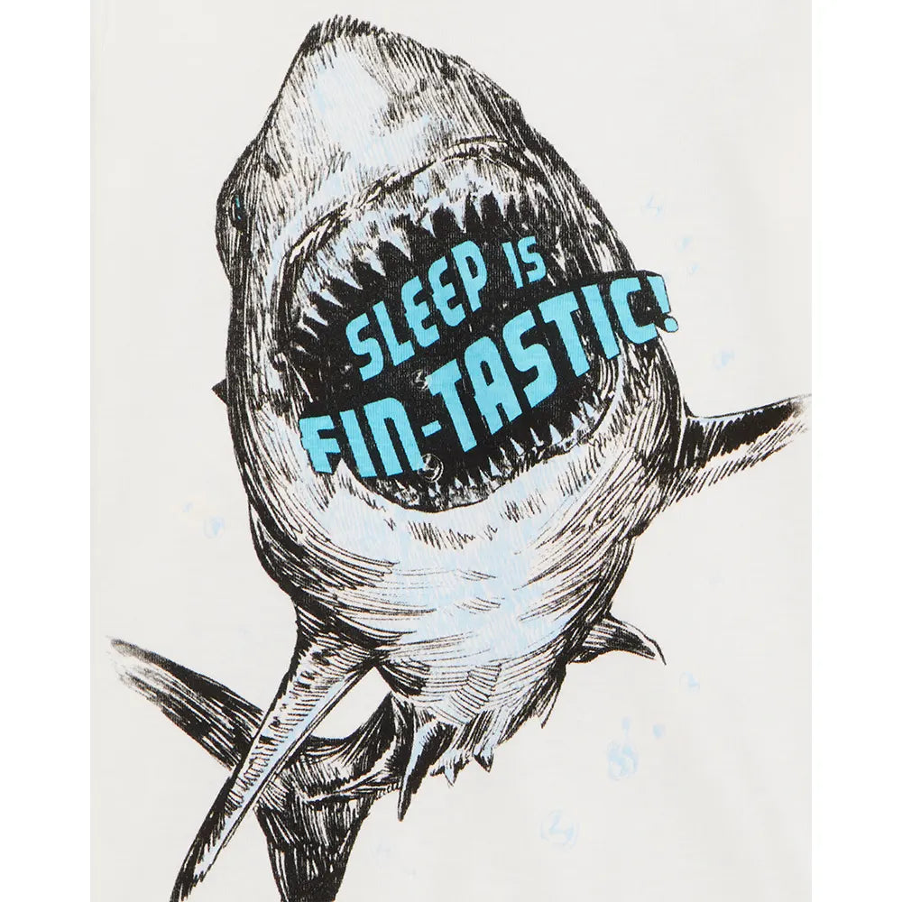 Pyjama 4 pièces requin garçon - 100% Coton